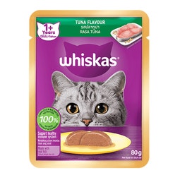 Makanan Kucing Basah WHISKAS® Pouch Dewasa 1+ Tuna image