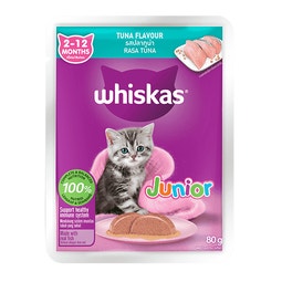 Makanan Basah Anak Kucing WHISKAS® Pouch Junior Tuna image